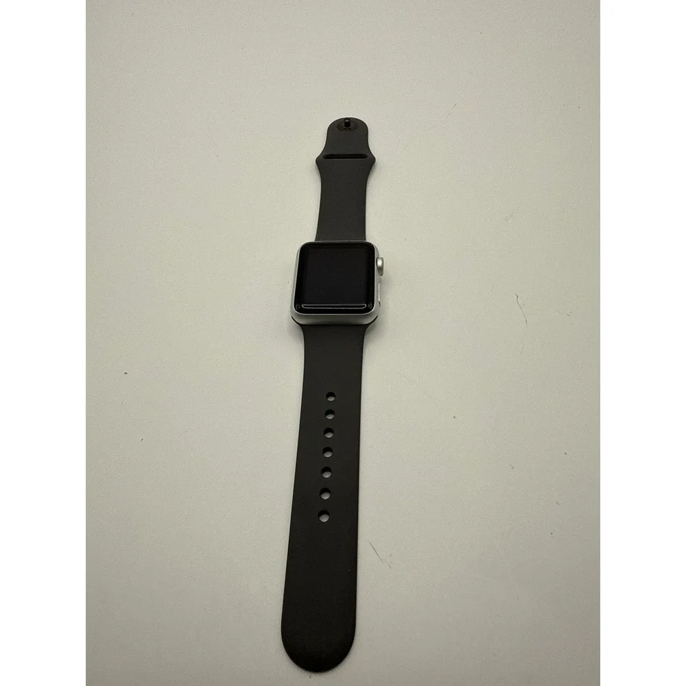 Apple Watch Series 1 38mm Silver Aluminum Case Black Sport Band Parts Repair